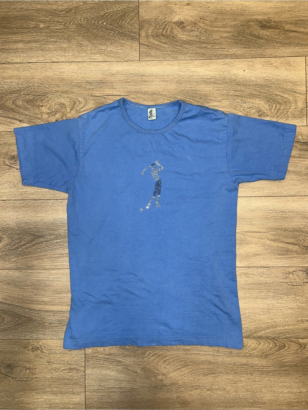 Bay Beauty Women's Blue Gem Golfer Short Sleeve T-Shirt Size Small